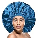 Donna Jumbo Satin Shower & Conditioning Cap 1pc for Women, Curly Hair, Roller Sets, Crochet Hairstyles, Elastic Band Waterproof Shower Cap Jumbo