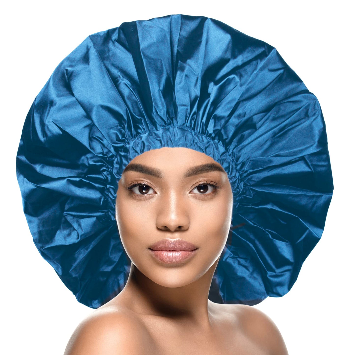 Donna Jumbo Satin Shower & Conditioning Cap 1pc for Women, Curly Hair, Roller Sets, Crochet Hairstyles, Elastic Band Waterproof Shower Cap Jumbo