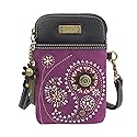 Chala Group Dazzled Paisley Cellphone Crossbody Handbag, Purple, 5" x 7.5" x 1"