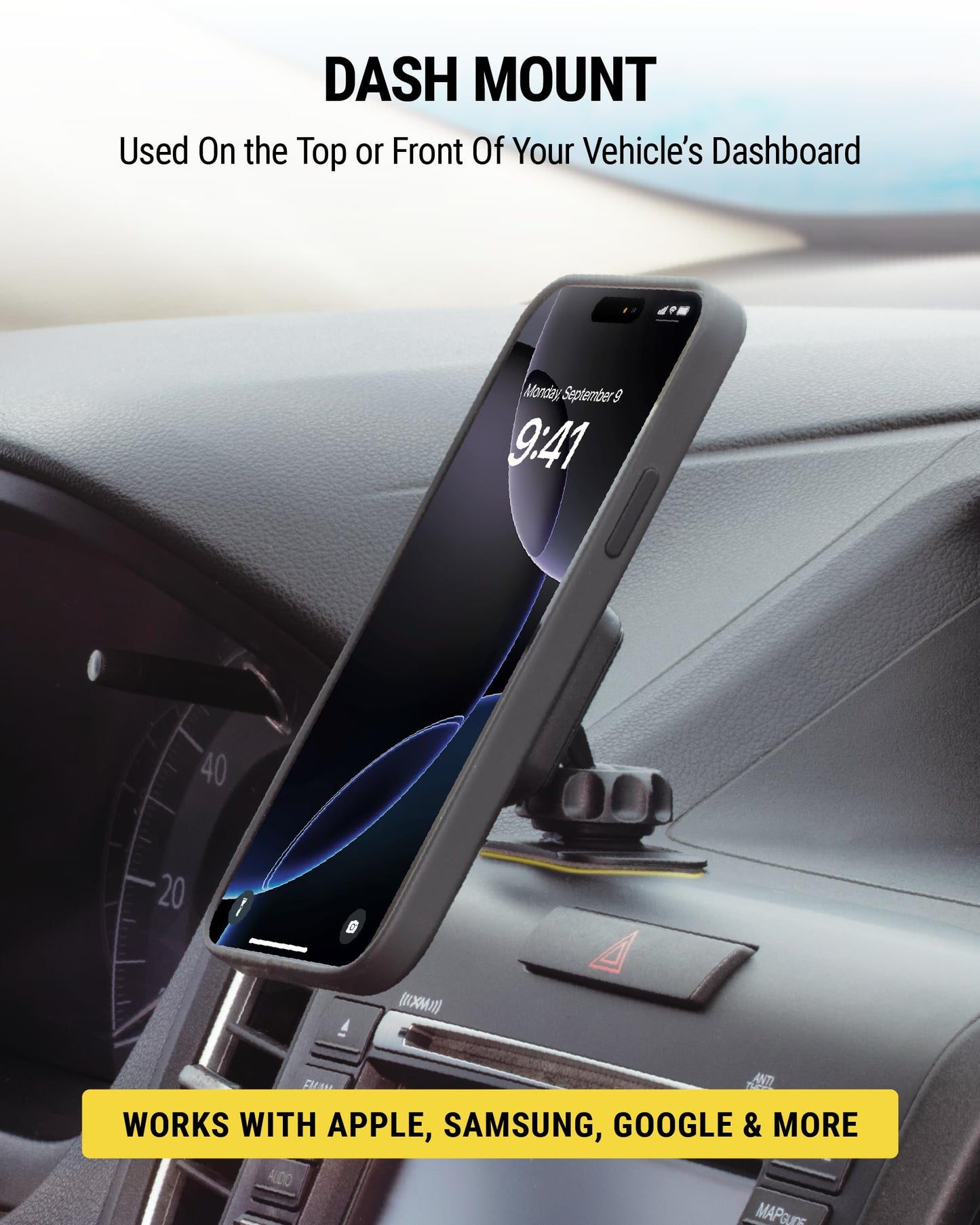 Scosche MAGDMB MagicMount Magnetic Phone Mount for Car, Dashboard Cell Phone Holder with 360° Adjustable Magnet Head, Universal Phone Stand for Car…