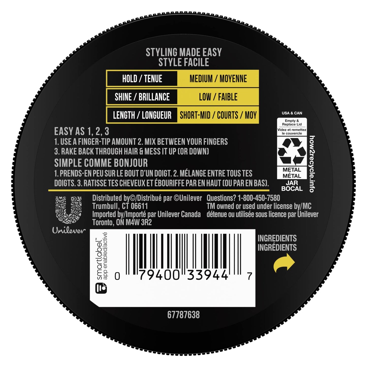 AXE Messy Look Hair Paste Flexible 2.64 oz ( Pack of 10)