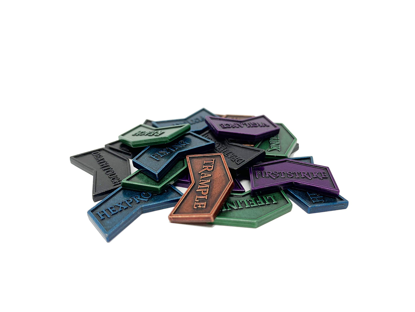 Citadel Black MTG Metal Keyword Counters - Set of 24 Reversible Tokens - Includes Drawstring Pouch, Antique Metal Finish, Designed for MTG TCG Magic:…