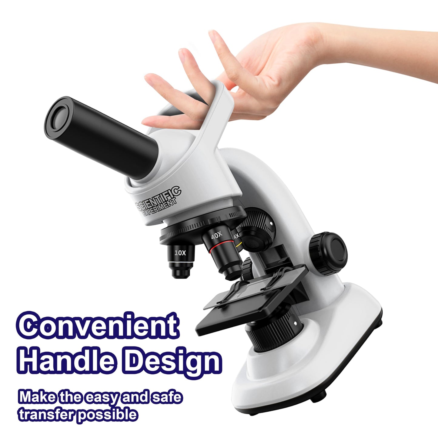 Double CC Kids Microscope Kit – 40x-1600x Beginner STEM Science Set with LED Light, Prepared Slides & Tools, Educational Toy Ages 5–12