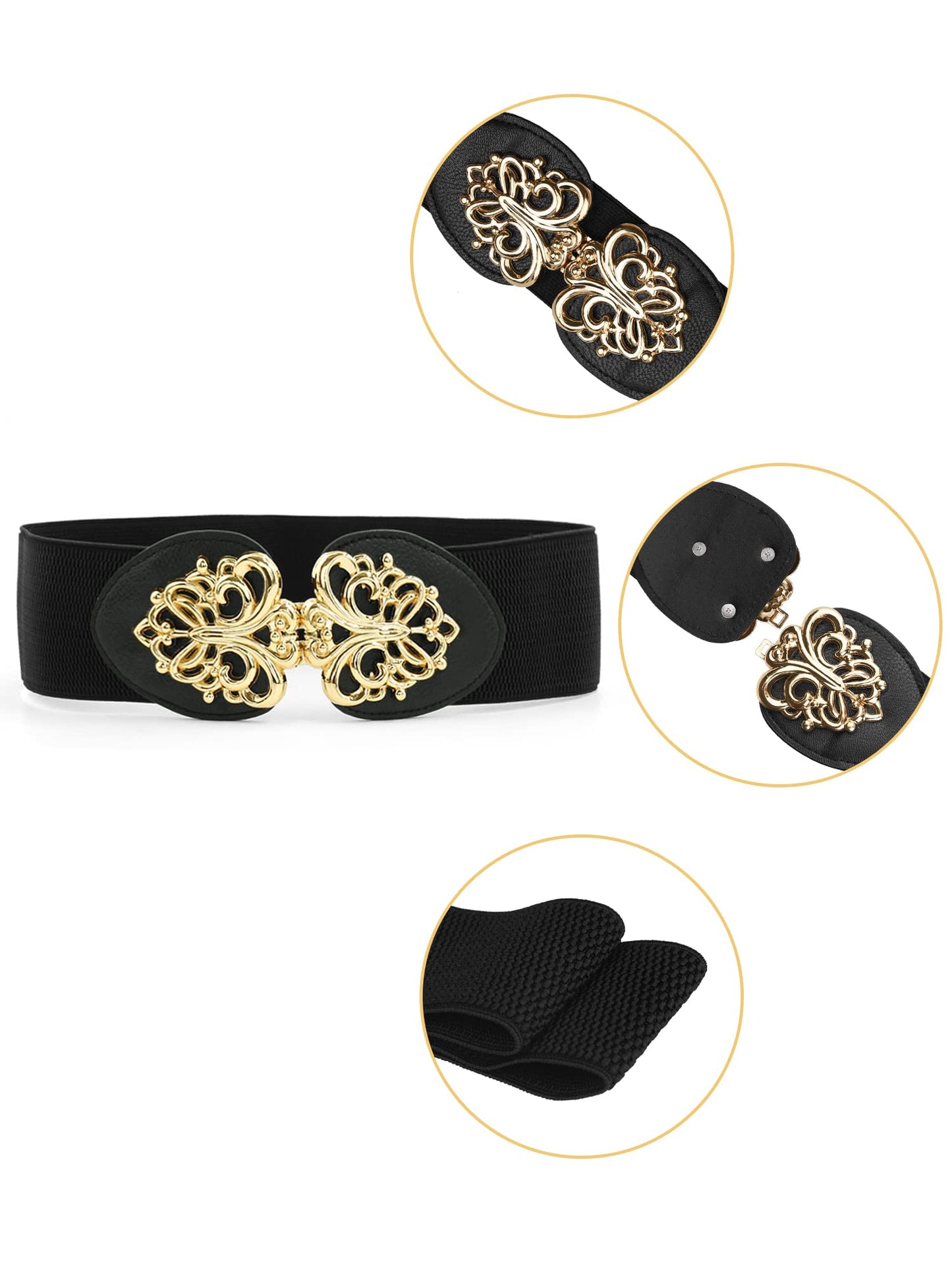 Allegra K Women Novelty Waist Belt Black