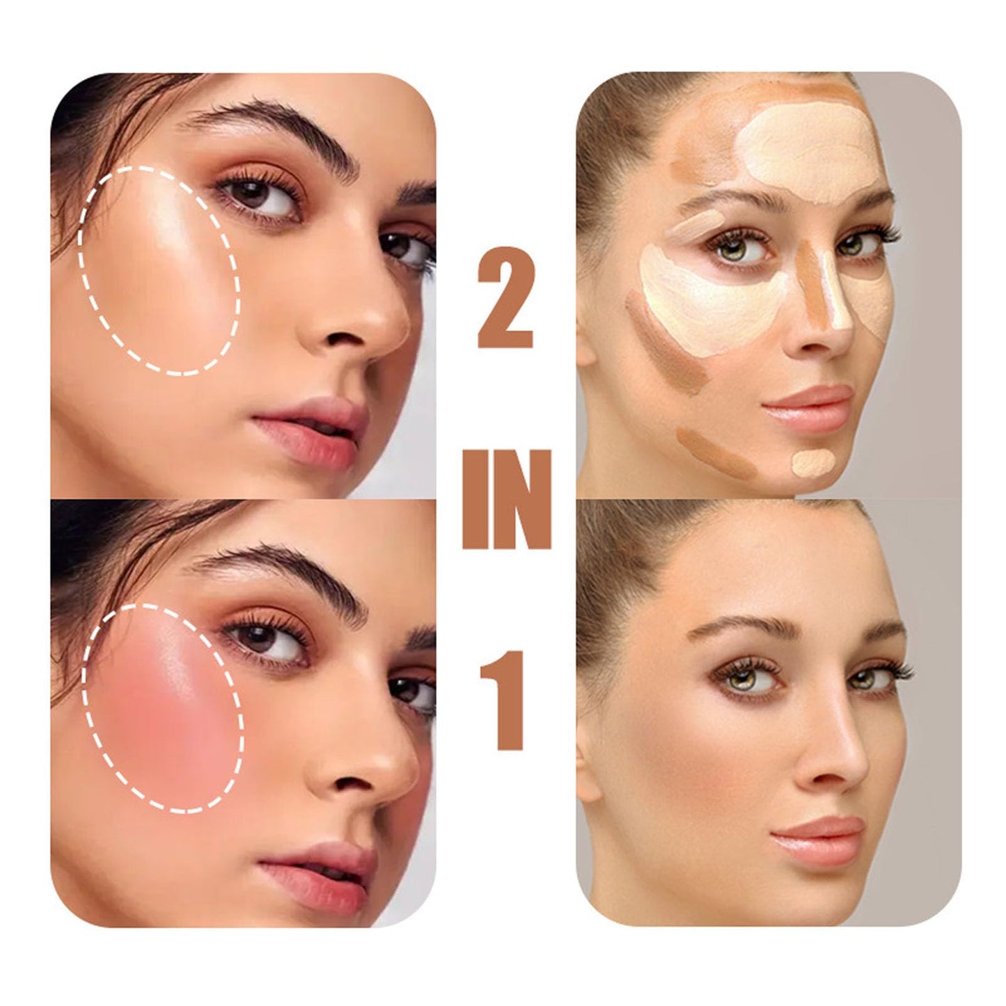 12-Color Cream, 2-in-1 Concealer & Contour Cream for Refined Makeup