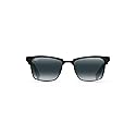 Maui Jim Men's and Women's Kawika Polarized Classic Sunglasses, Black Gloss w/Antique Pewter/Neutral Grey, Medium