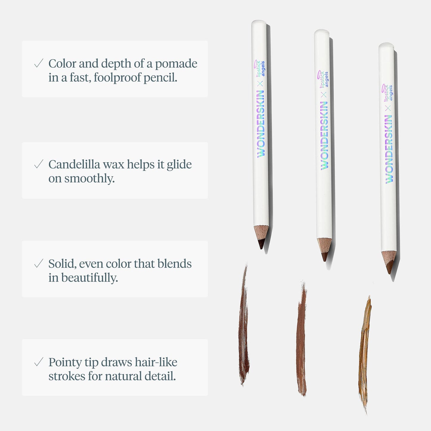 WONDERSKIN Eyebrow Pencil - Sharpenable Brow Pencil For Natural Looking Brows, Brown Eye Makeup, Long Lasting Eyebrow Pomade (Blonde)