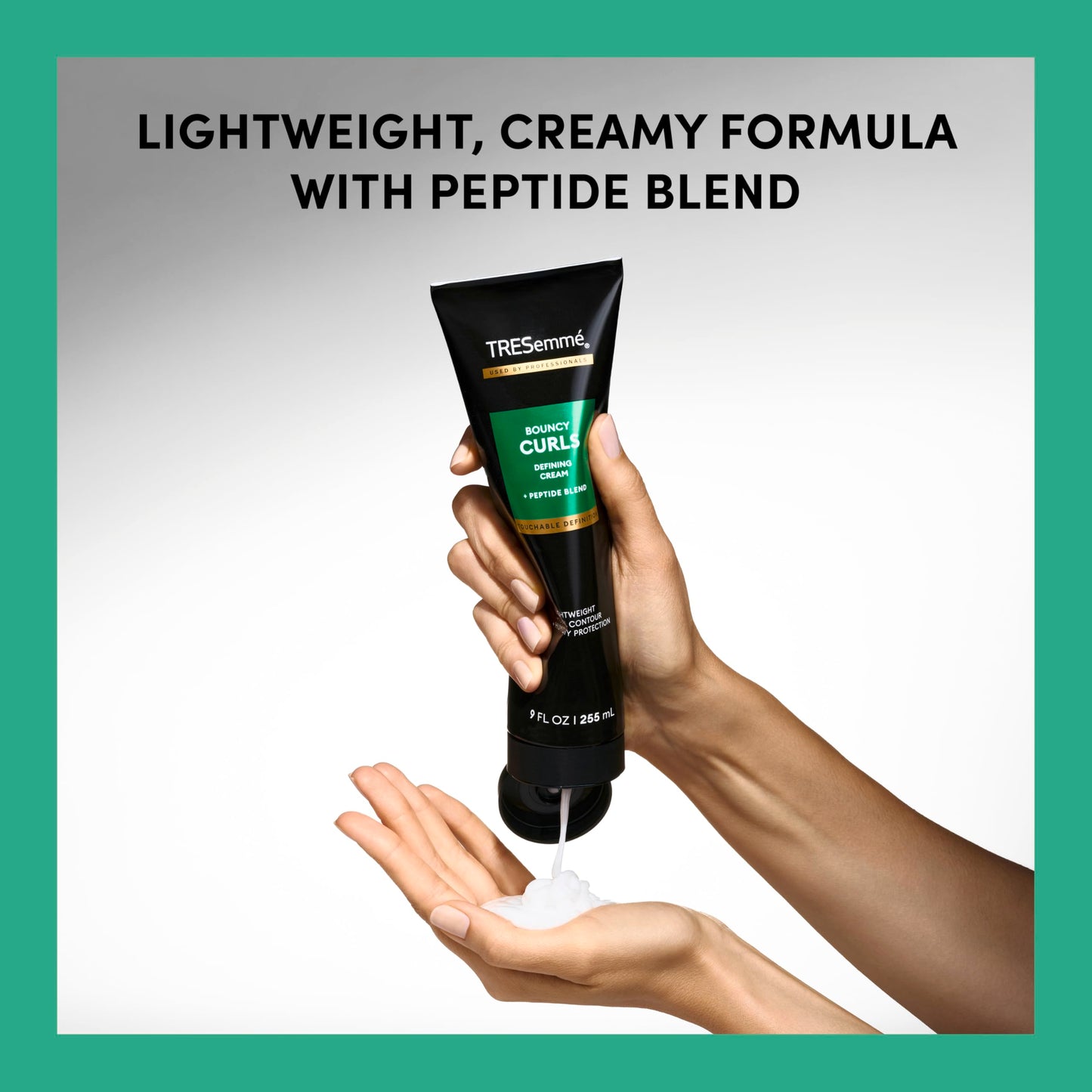 TRESemmé Defining Cream 1 ct Bouncy Curls for Lightweight + Curl Control + Humidity Protection, with Peptide Blend, 9 fl oz