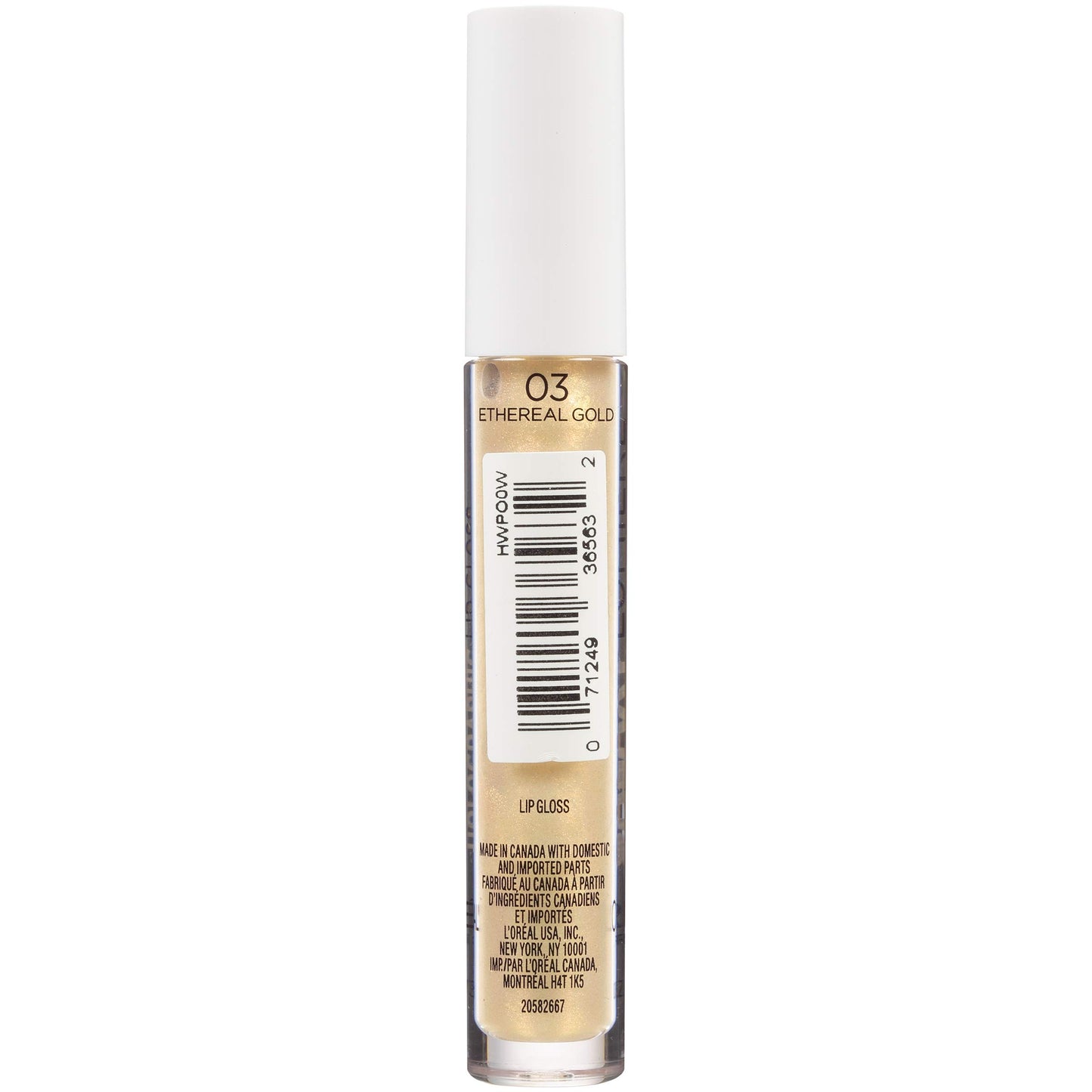 L'Oreal Paris Makeup Infallible Galaxy Lumiere Holographic Lip Gloss, Loaded with Iridescent Pearls, Wear Alone or as a Topper to your Favorite