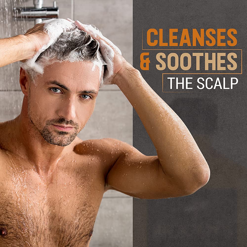 Woody's Men's Daily Shampoo - Nourishing Cleanser with Vitamin B5, Aloe Vera & Ginger, for All Hair Types, 12 Fl Oz