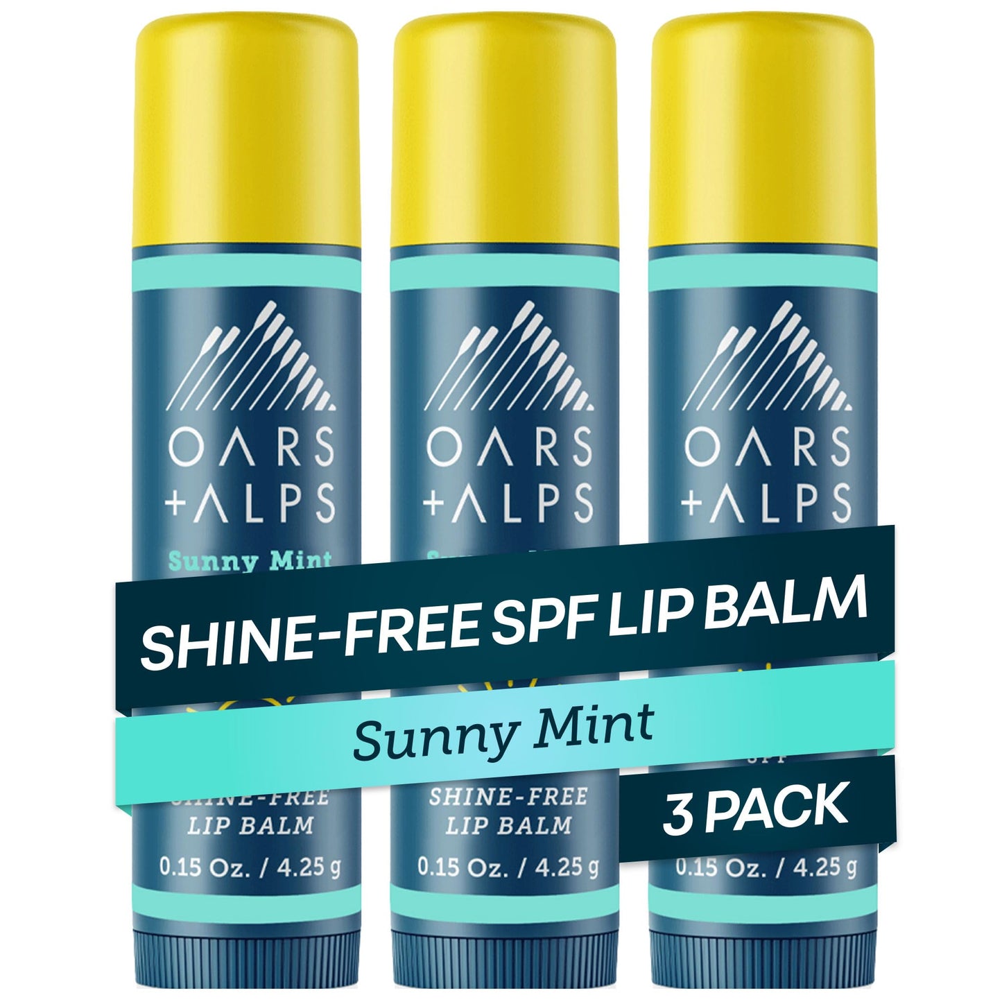 Oars + Alps Lip Suncreen, SPF 18 Lip Balm, Shine Free Sunscreen for Lips, Infused with Vitamin E, Peppermint & Spearmint, Water & Sweat Resistant