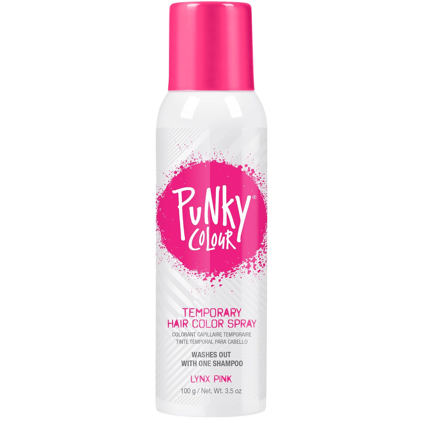 Punky Temporary Hair Color Spray, Lynx Pink - Instant Hair-Dye Mist, Fast Drying Non-Damaging Wash Out Tint for Salon Style Highlights, 3.5 oz