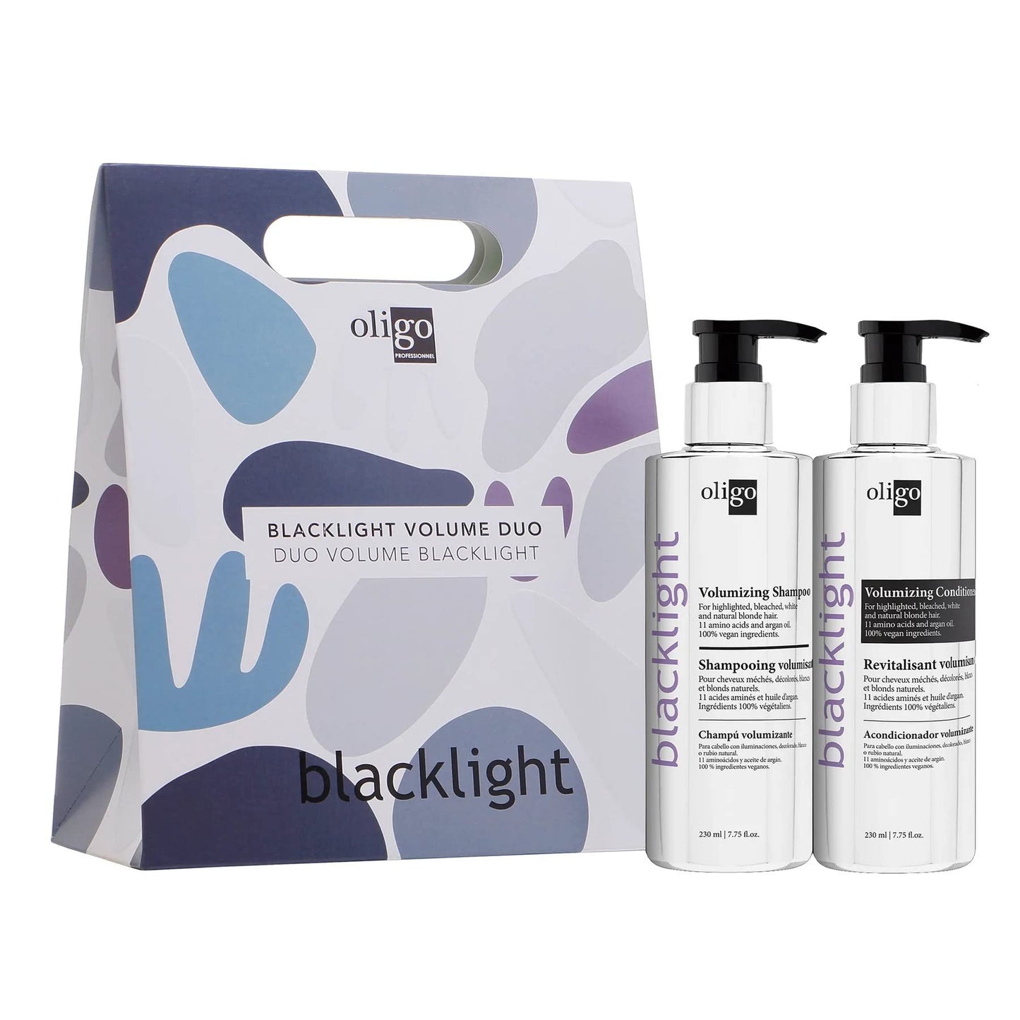 Oligo Professionnel - Blacklight Volume Shampoo and Conditioner for blondes - Sulfate free - Vegan - For color treated hair - Hydrating and volumizing