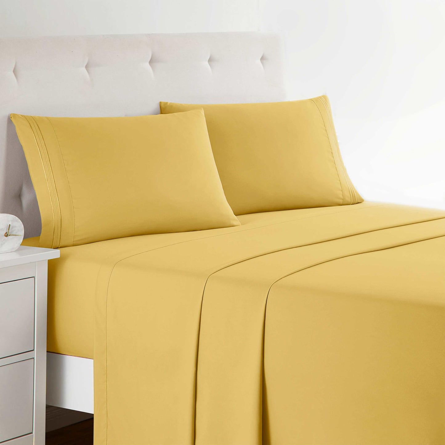 Clara Clark Bed Sheets, Premier 1800 Series 4 Piece Bed Sheet Set, Deep Pocket, Wrinkle, Fade, Stain Resistant, Luxury Soft Bedding Sheets &