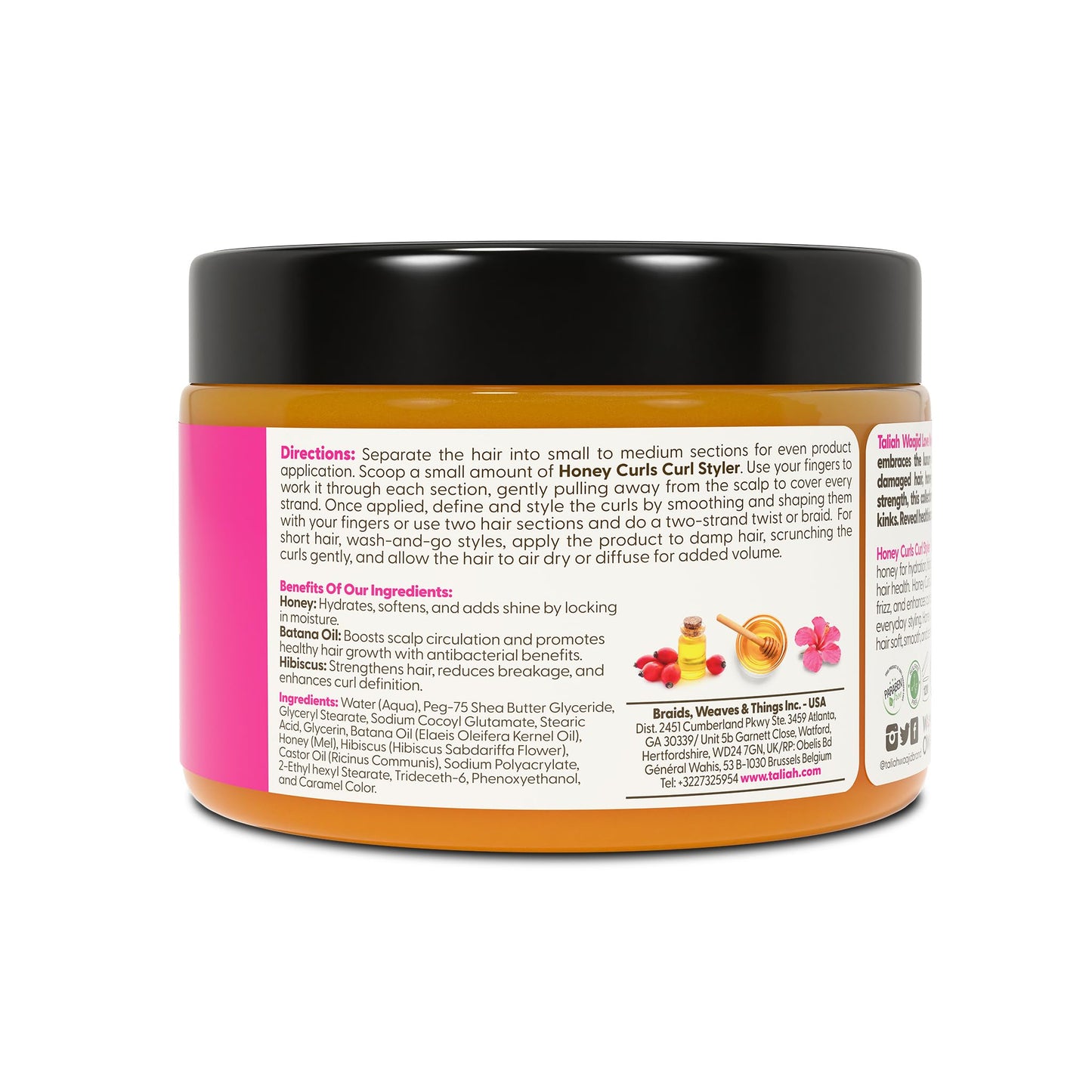 Taliah Waajid Love My Natural Hair Honey Curls Curl Styler 12oz - Curl Defining Cream with Honey - Moisturizing, Frizz-Control Styler for Natural