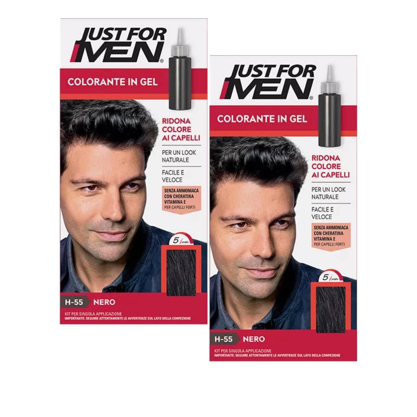 Just For Men Shampoo In #H-55 Haircolor Real Black (2 Pack)