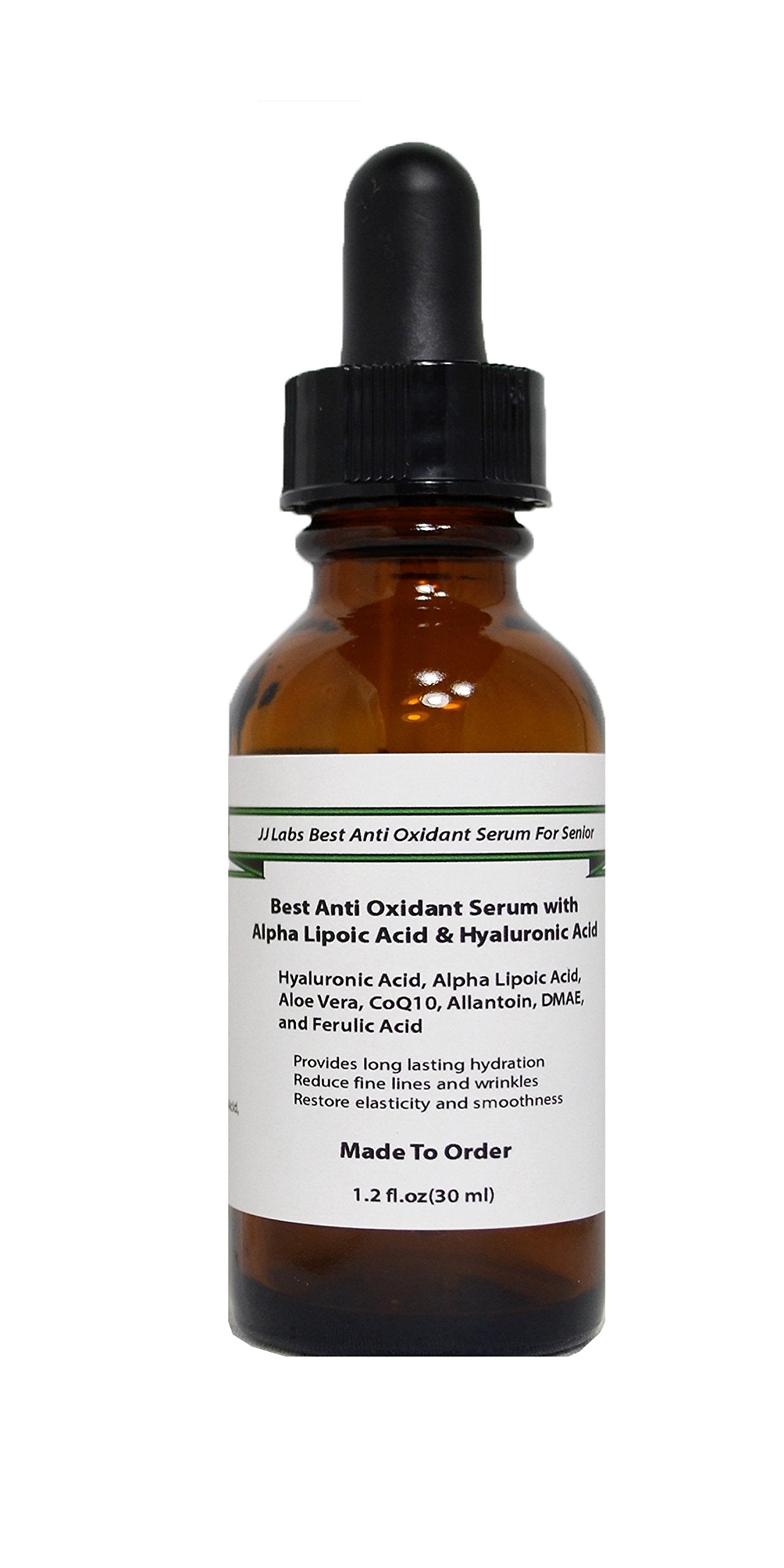Senior Best Anti Oxidant Serum with ALA & Hyaluronic Acid for Active Senior (1.2oz, Pump Dispenser) Beauty & Personal Care JJLabs Skin Solutions