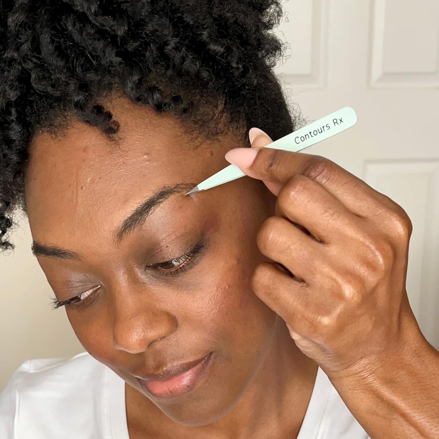 Contours Rx Precision Tweezers - Needle Nose Stainless Steel Tweezer for Lids by Design Placement, Eyebrow Grooming & Lash Application - TSA-Approved