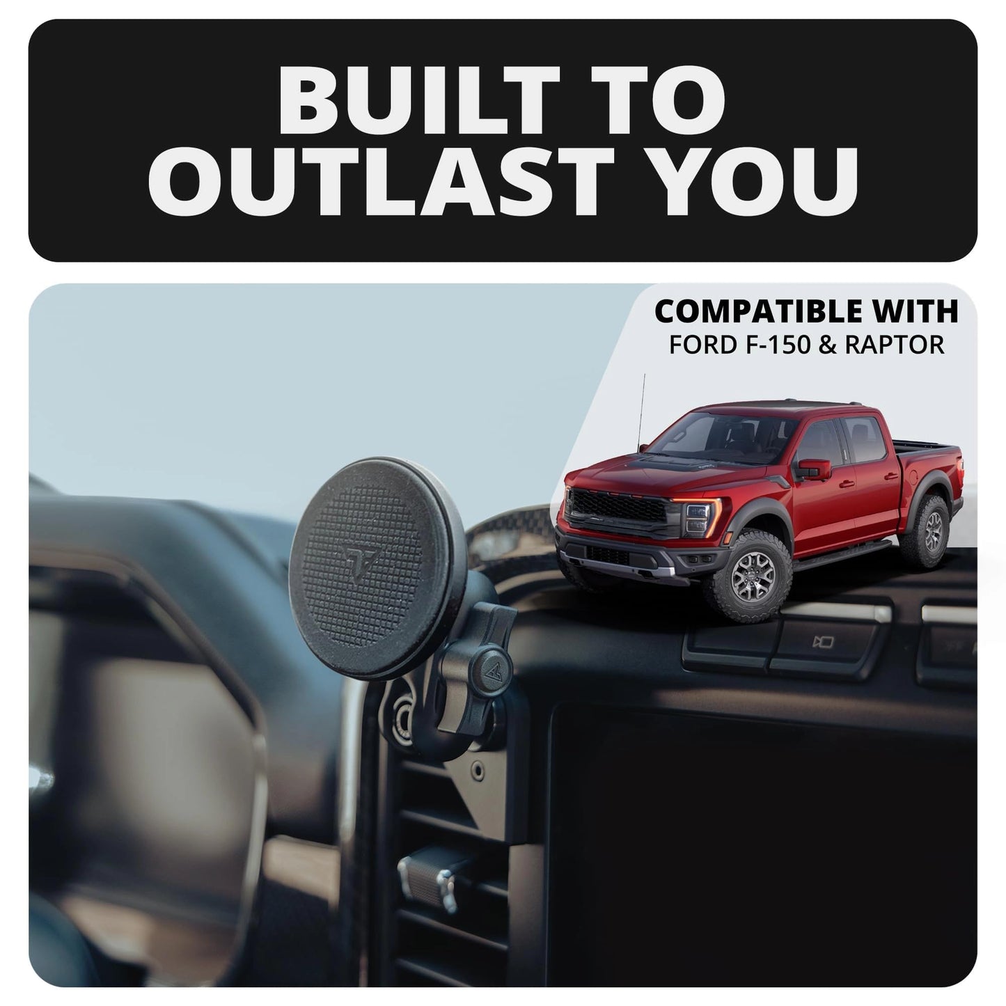 Tackform Link Vent Mount Magnetic Phone Holder - Compatible with MagSafe, 2021-2025 Ford F150 & Raptor, 2023-2025 Ford Super Duty | Billet Aluminum…