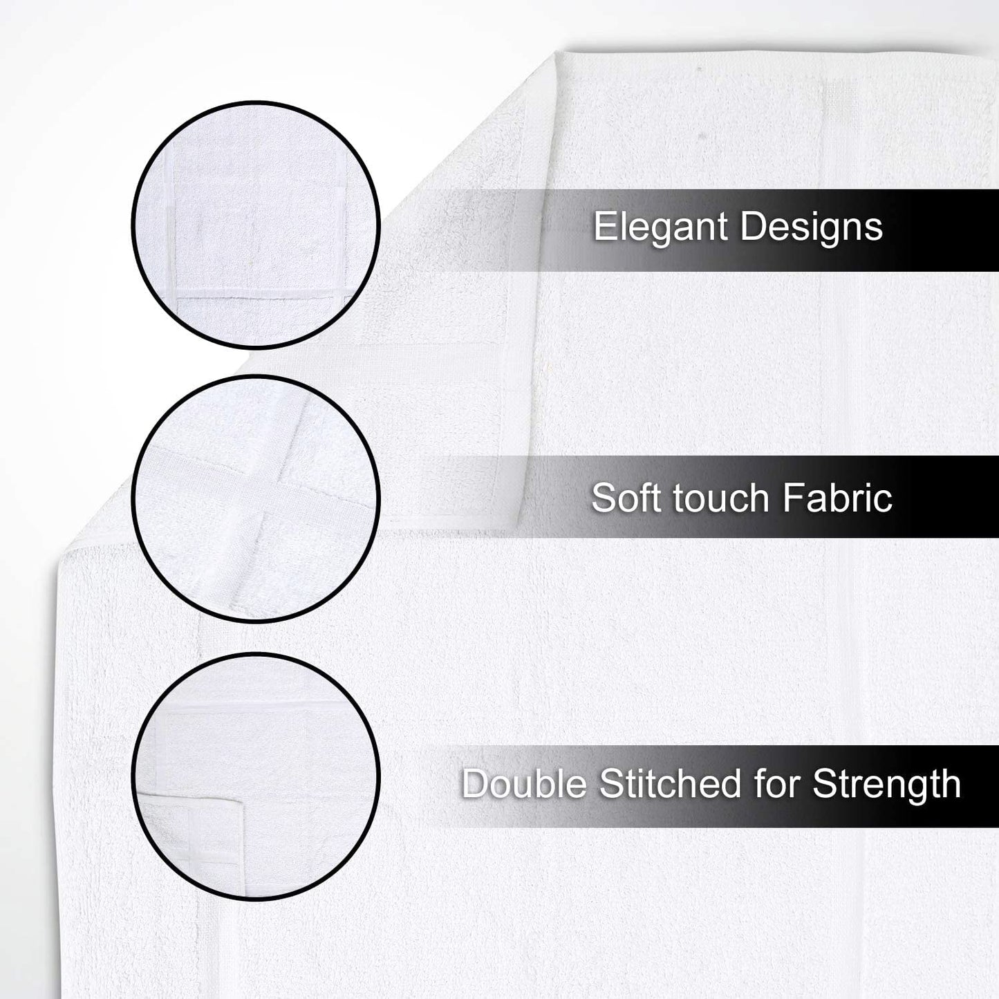 GOLD TEXTILES 12 Pack New Cotton Blend Economy White Hotel Bath Mat Towel (18x25 Inches) Light Weight Quick Drying & Machine Washable - Hotel…