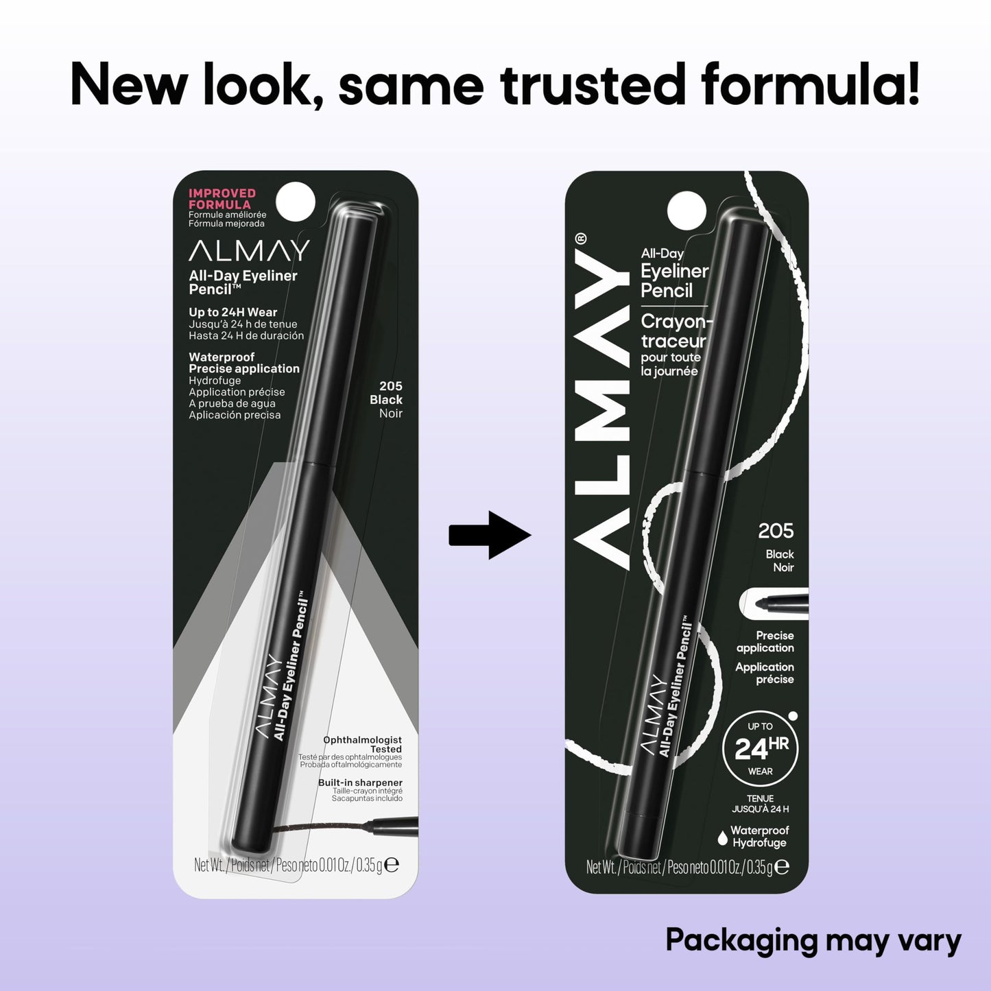 Almay All-Day Eyeliner Pencil, Hypoallergenic, Cruelty-Free, Oil-Free, Fragrance-Free, Ophthalmologist Tested, Long Wearing and Water Resistant