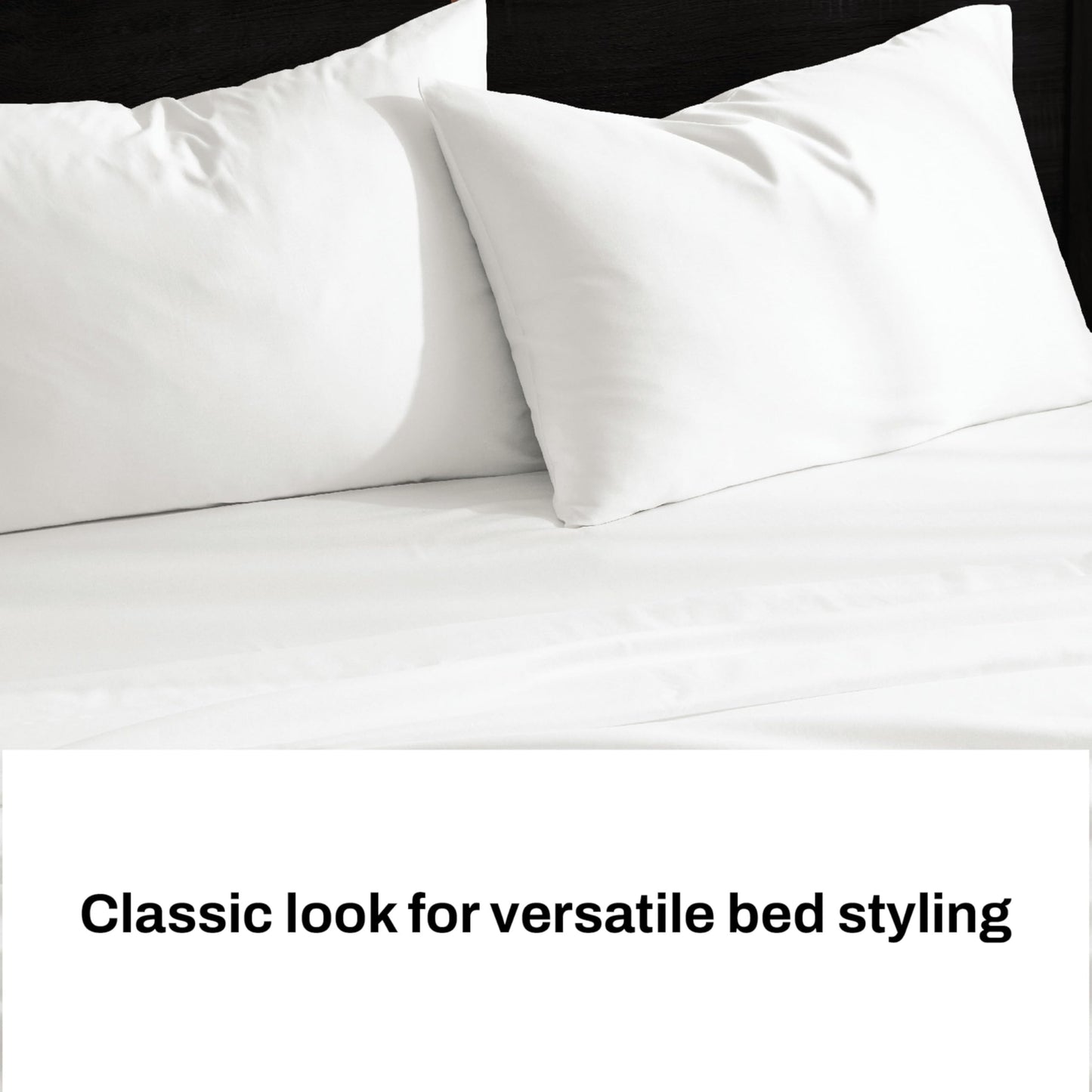 DKNY Queen Sheet Set, 4 Piece Bed Sheets, 100% Cotton Sateen 425 TC, 1 Flat Sheet, 1 Fitted, 2 Pillowcases, Bright White