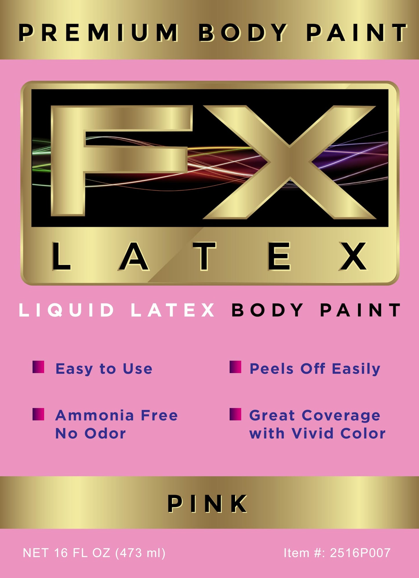 Liquid Latex - Face and Body Paint, Ammonia Free, Easy On and Off, Cosplay Makeup, Create Professional Monster, Zombie Arts 16 Oz (Pink)