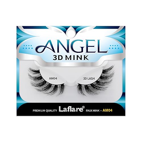 Laflare 3D MINK ANGEL Eyelashes, Soft, Feather-Light, Double-Layer, Voluminous, Glamorous, Fluffy, Striking Look, Reusable Premium Quality False Mink…