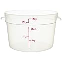 Cambro Camware Translucent Round Food Storage Containers, 12 Quart (RFS12PP) Category: Food Storage Round Containers
