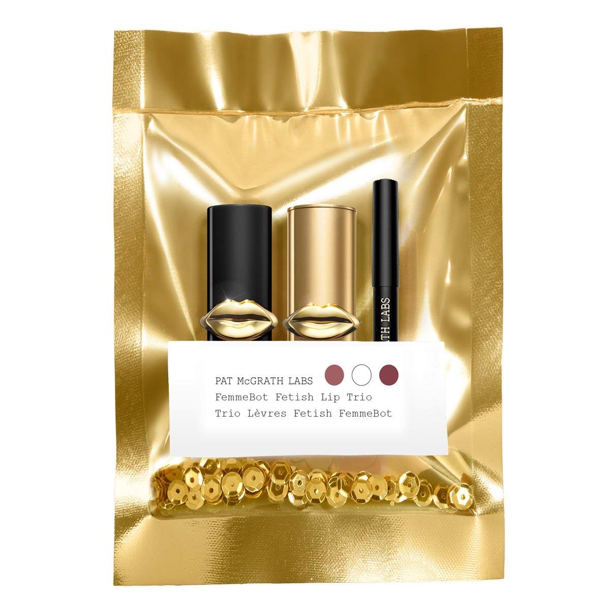Pat Mcgrath Femmebot Fetish Lip Travel Size Trio Holiday Limited Edition Includes - Mini Mattetrance Lipstick, Clear Mini Lip Fetish Lip Balm, Mini