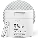 Glow Up Korean Toner Pads for Men - 60 Exfoliating Face Pads with AHA PHA Niacinamide, Rice Extract, for Acne, Dark Spot, Pores, Oil Control