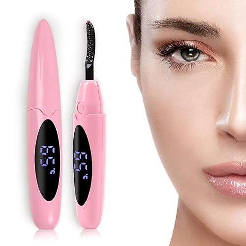 ZAPAL Heated Eyelash Curler, Heated lash Curler, Intelligent Power Off Electric Eyelash Curler Heated Quickly 24 Hs Lasting Natural Makeup (Pink
