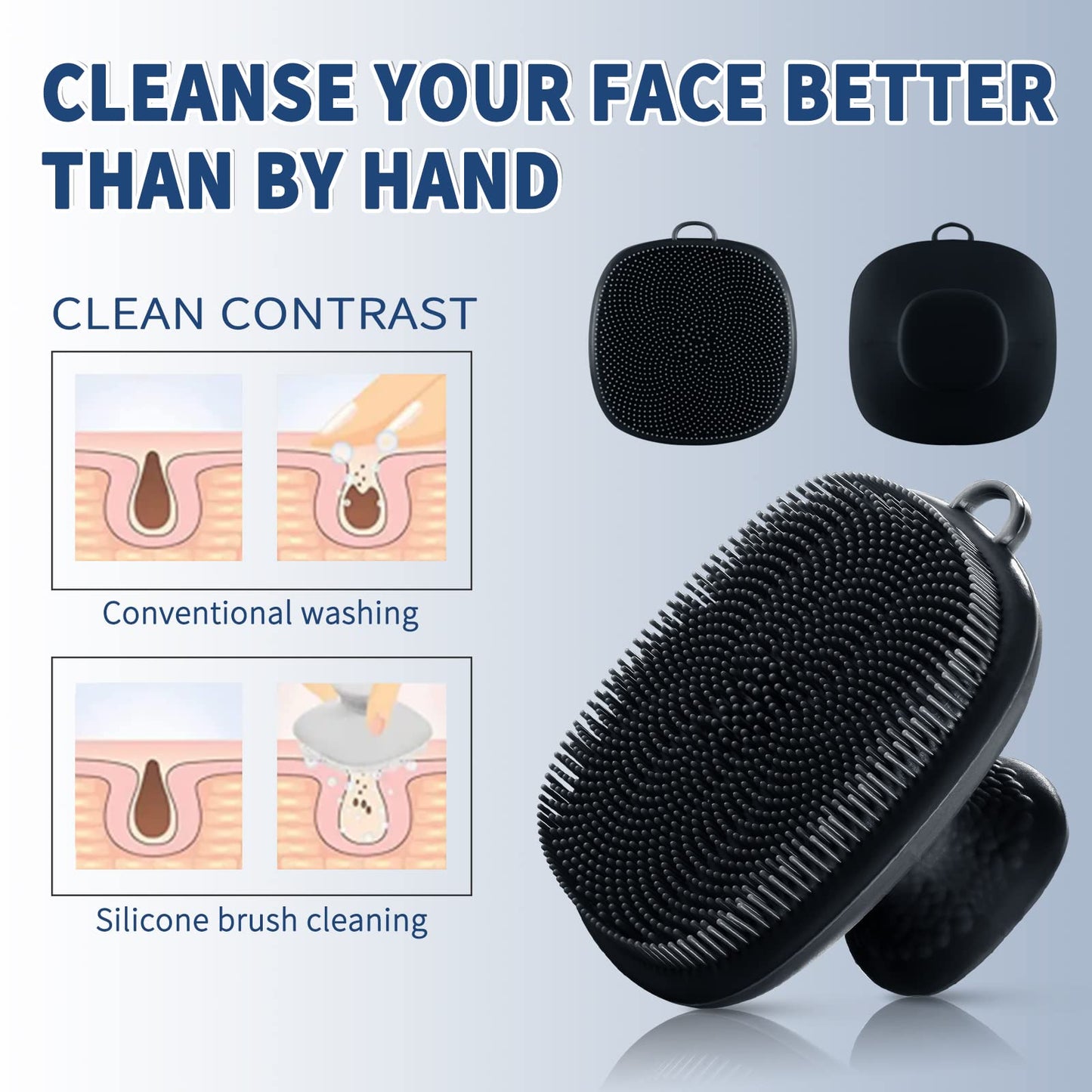 Face Scrubber, Silicone Face Scrubber for Men Facial Cleansing Brush Silicone Face Wash Brush Manual Waterproof Cleansing Skin Care Face Brushes
