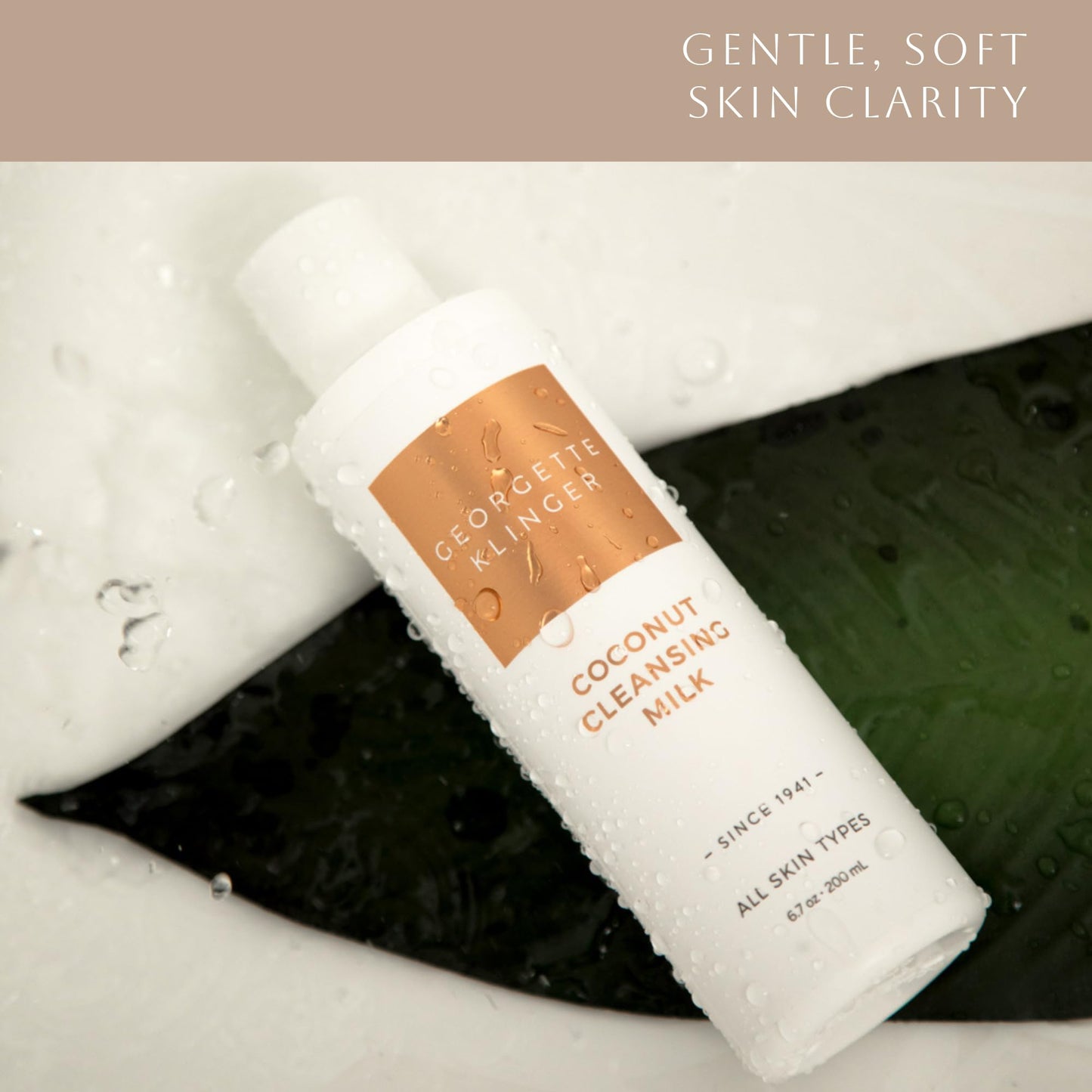 Georgette Klinger Coconut Cleansing Milk - Natural Face Wash for Women, Gentle Makeup Remover That Restores Moisture with Nutrient-Rich Coconut Oil