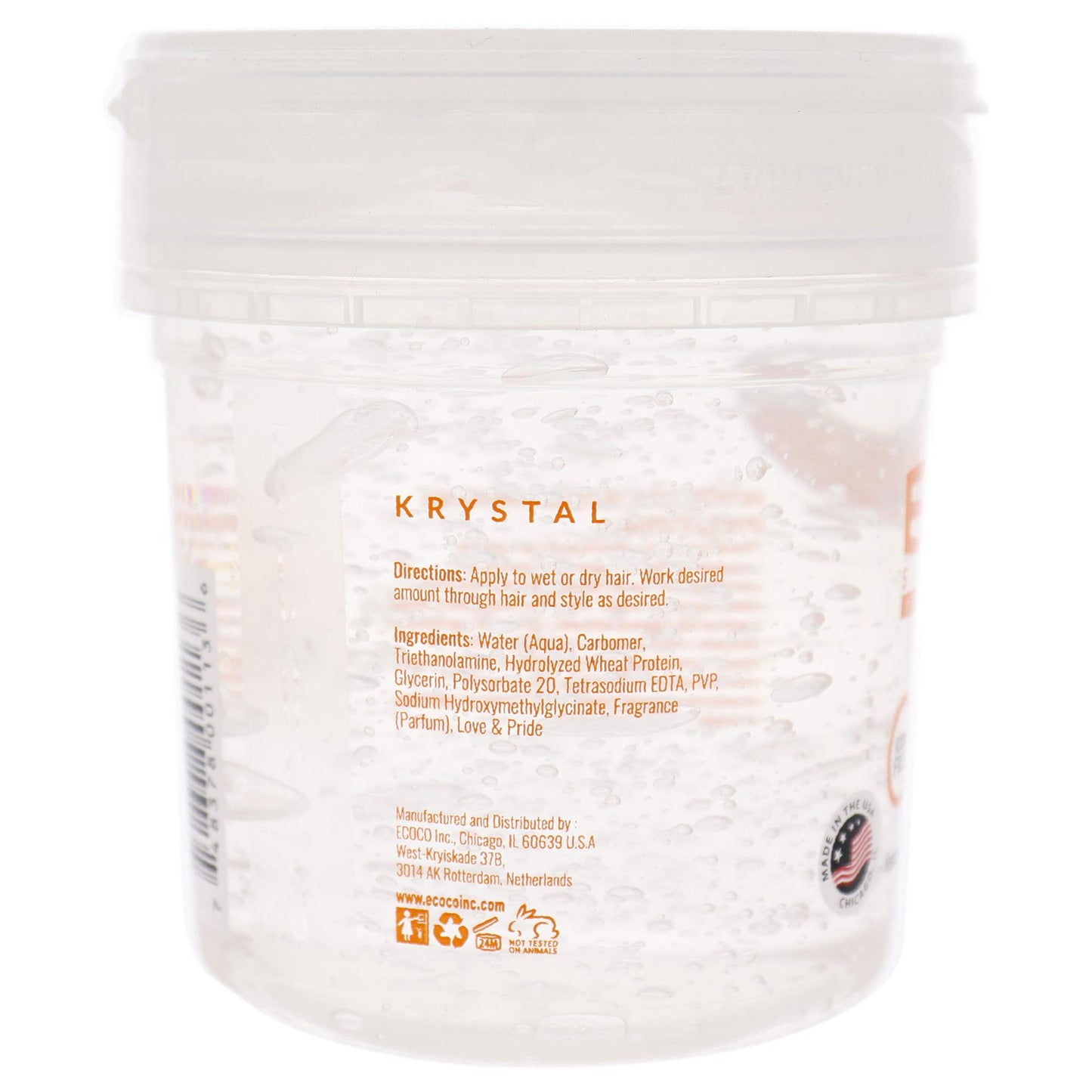 Eco Style Krystal Styling Gel - Adds Body and Shine to all Styles - Moisturizes and Maintains Healthy Hair - Strong, Weightless Hold - Ideal for any