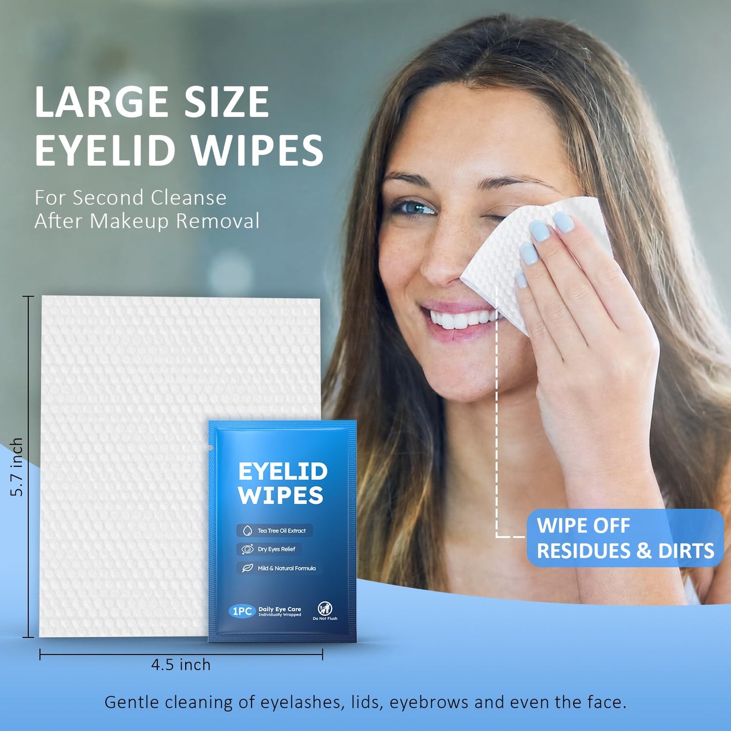 Tea Tree Oil Eyelid Wipes for Itchy & Dry Eyes, Pre-Moistened Wipes for Styes & Blepharitis, Daily Eye Cleansing Wipes, Mild Formula Soothing Beauty and Personal Care ProCIV