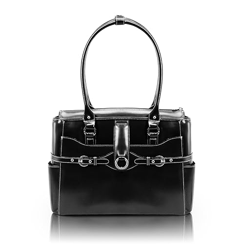 McKlein Willow Springs Leather Women's 15-inch Laptop Briefcase Handbag, Black