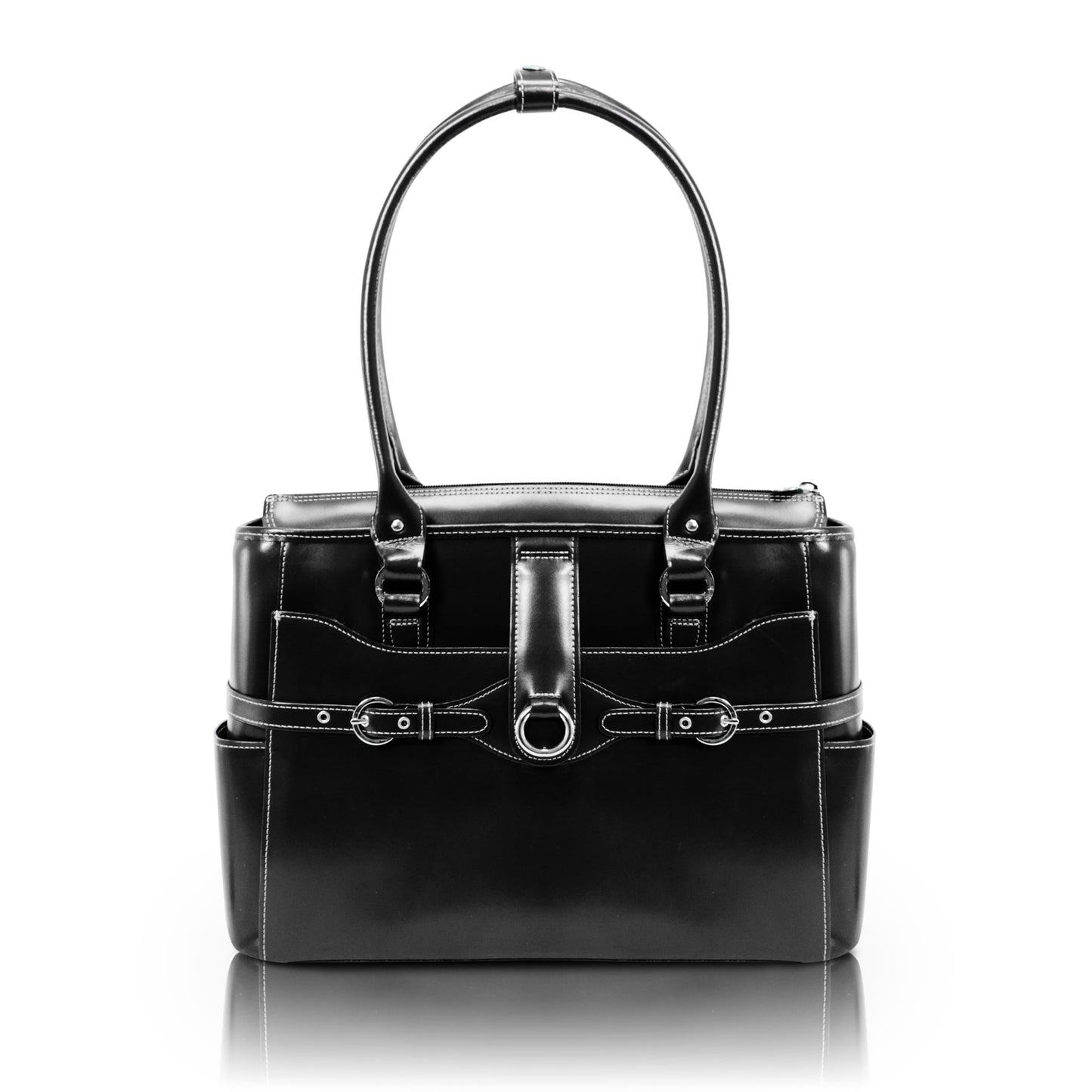 McKlein Willow Springs Leather Women's 15-inch Laptop Briefcase Handbag, Black