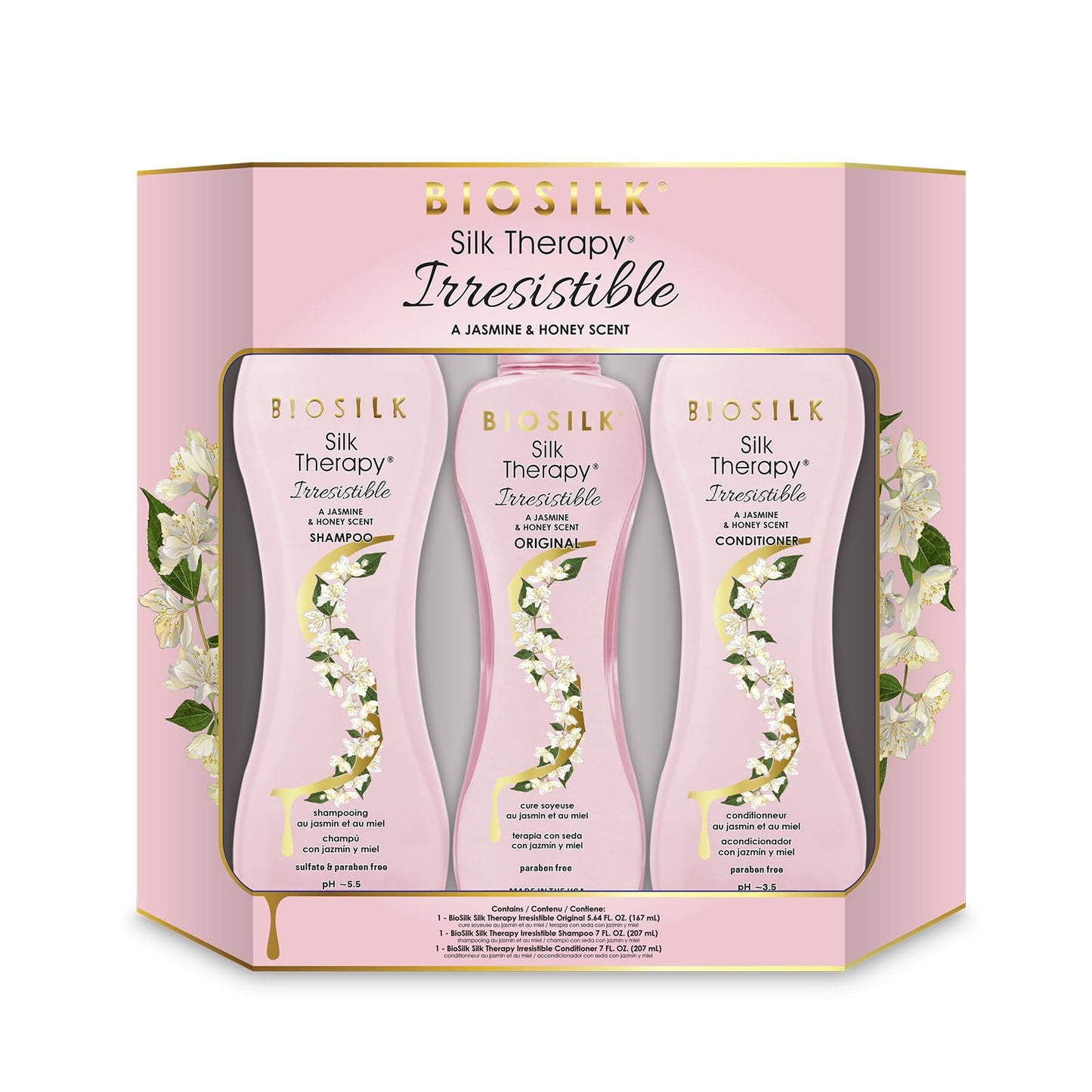 BioSilk Irresistible Trio Kit, Shampoo, Conditioner & Reconstructing Treatment, Sulfate, Paraben & Cruelty-Free, 7 Oz + 7 Oz + 5.64 Oz (3 Products)