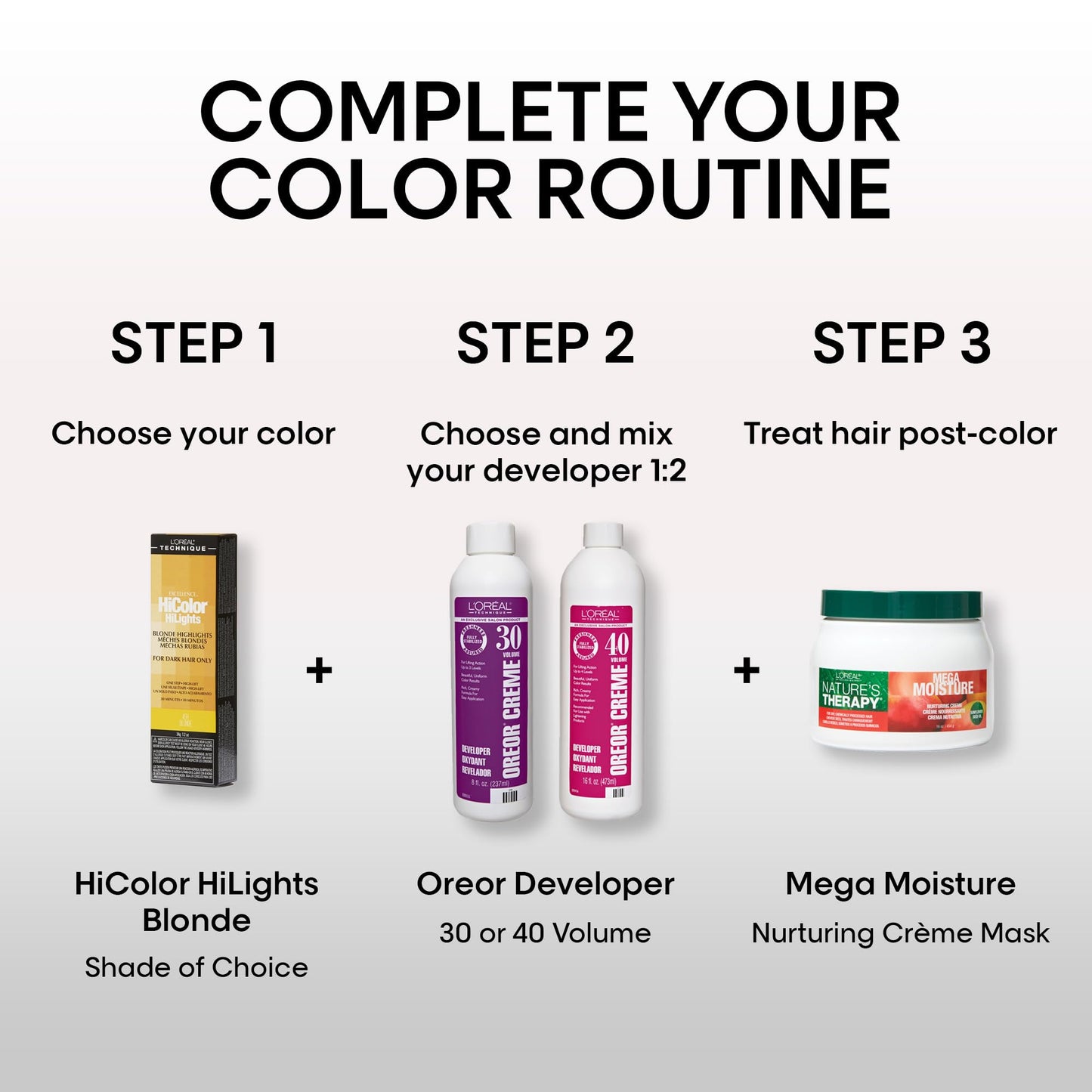L'OREAL TECHNIQUE HiColor Blond HiLights Permanent Hair Color for Dark Hair | Intense Blonde Highlights | No Pre-Lightening Required | No-Drip Creme | Beauty & Personal Care L'OREAL TECHNIQUE
