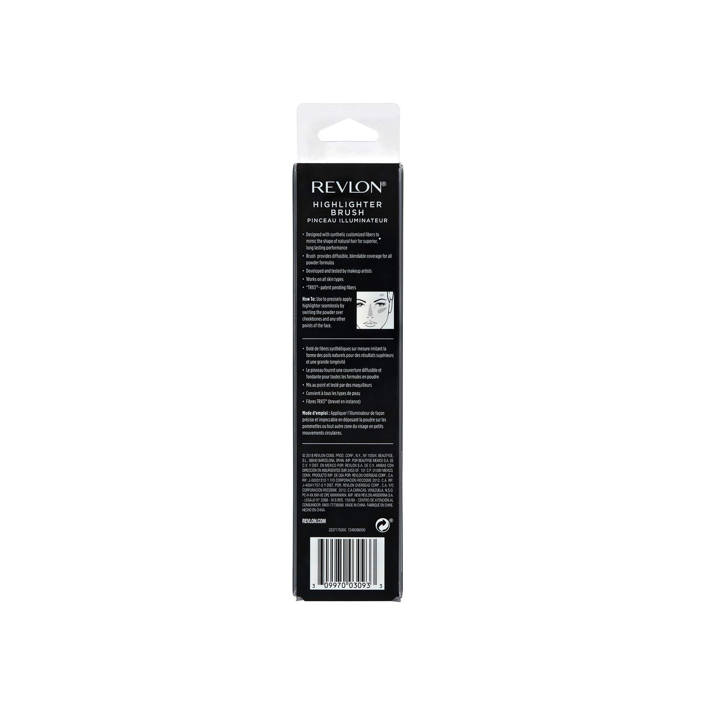 Revlon Highlighter Brush, Tapered Face Makeup Brush for Powders and Creams, Vegan and Coated