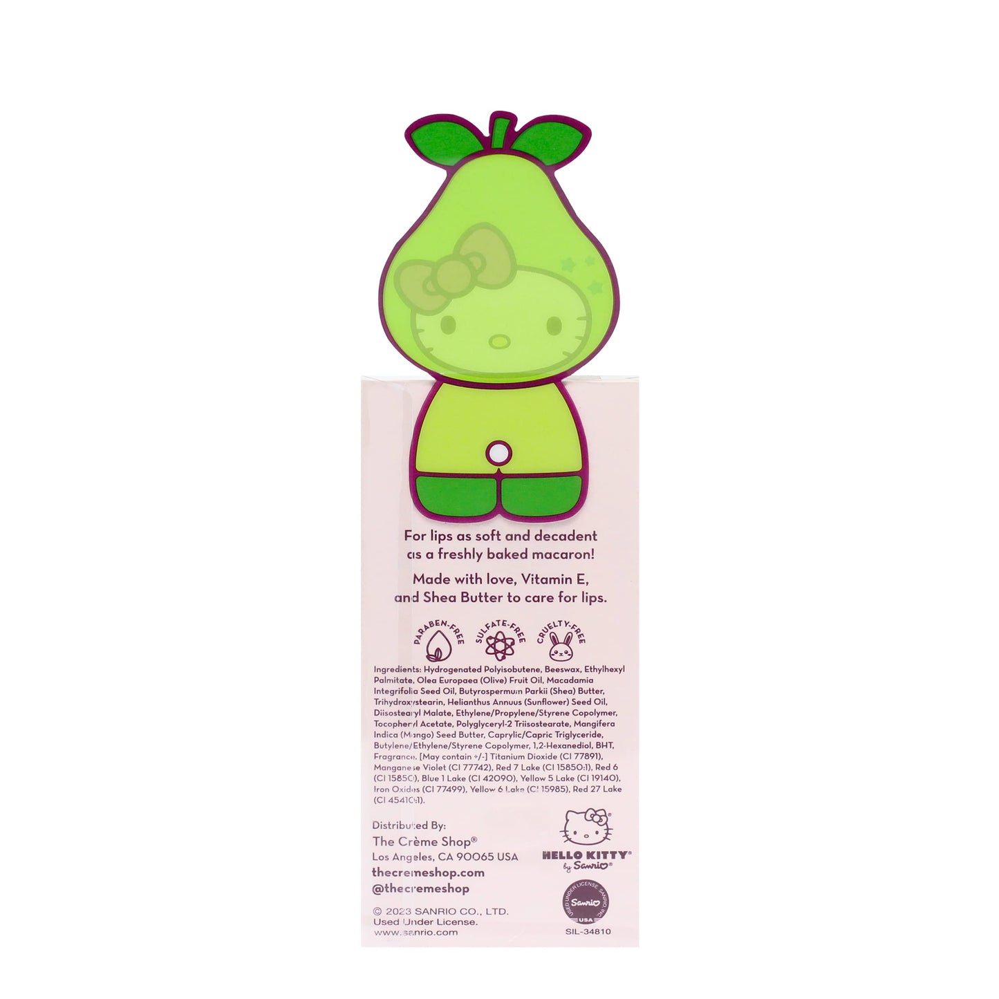 The Crème Shop x Hello Kitty Macaron Lip Balm - Juicy Pear Flavored