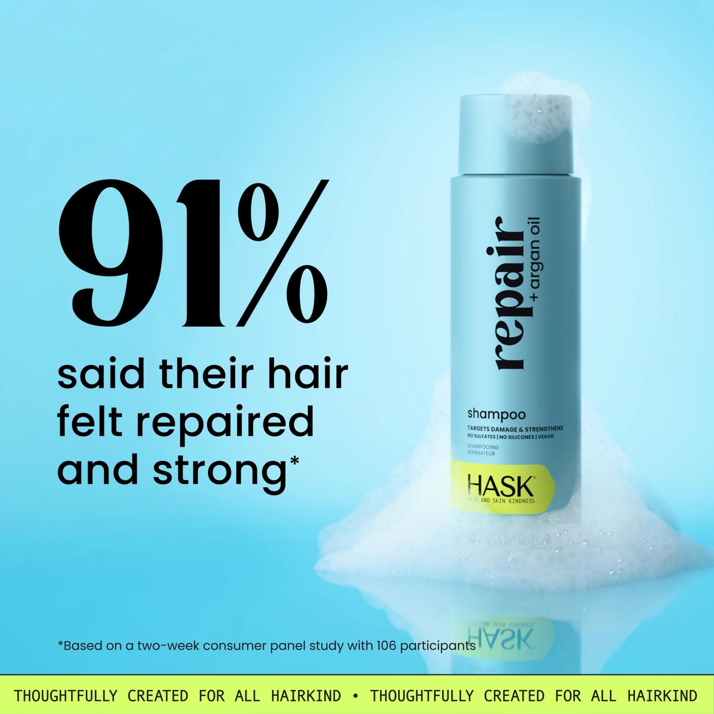 HASK Repair + Argan Oil Shampoo + Conditioner Set | Color Safe, Sulfate-Free, Paraben-Free, Gluten-Free, Cruelty-Free | 16oz each, 2 Pack