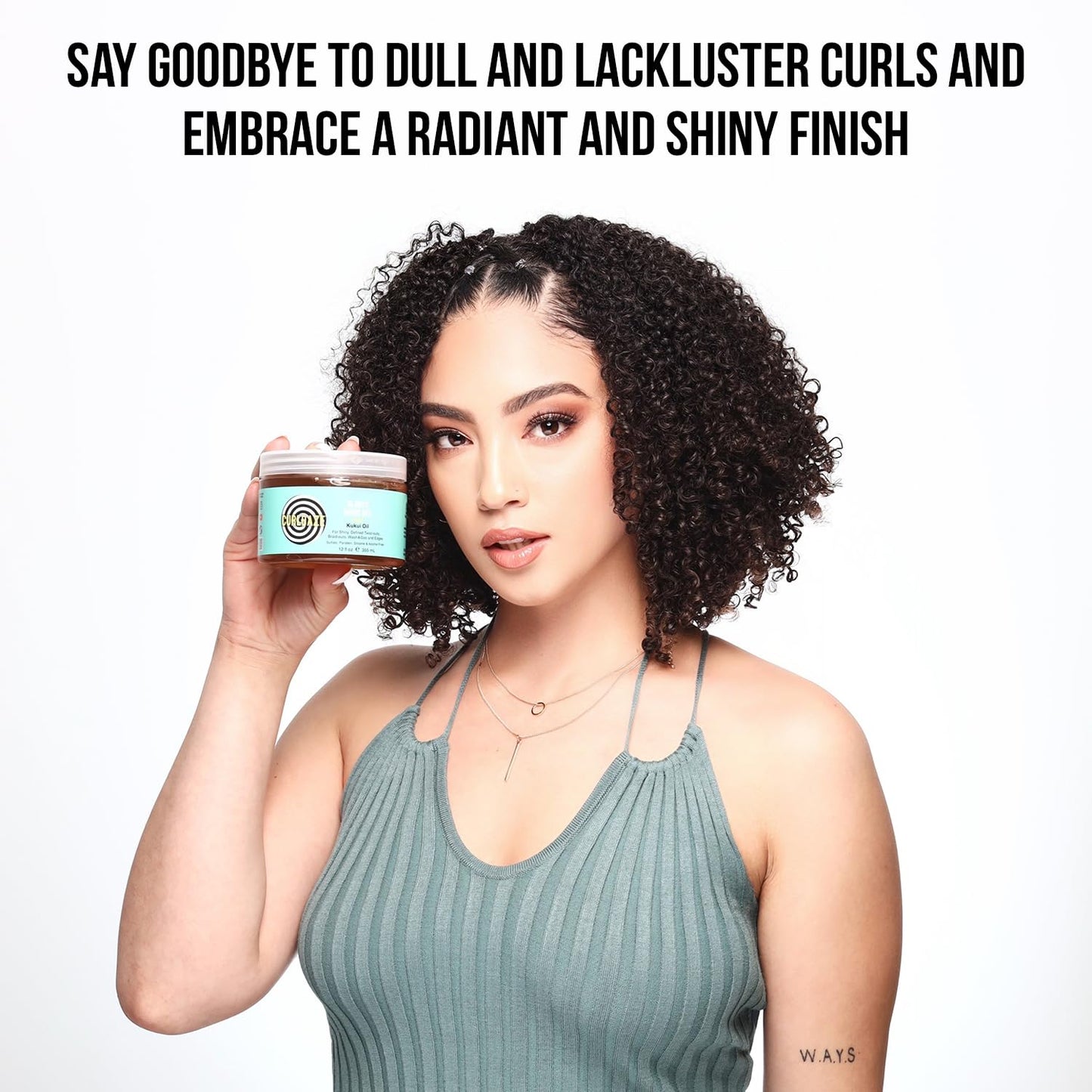 Curldaze Glossy Shine Gel with Kukui Oil, Vitamins A, C, & E, Defines Curls in Twist-Outs, Braid-Outs, Wash & Gos, Controls Frizz & Edges, Shines