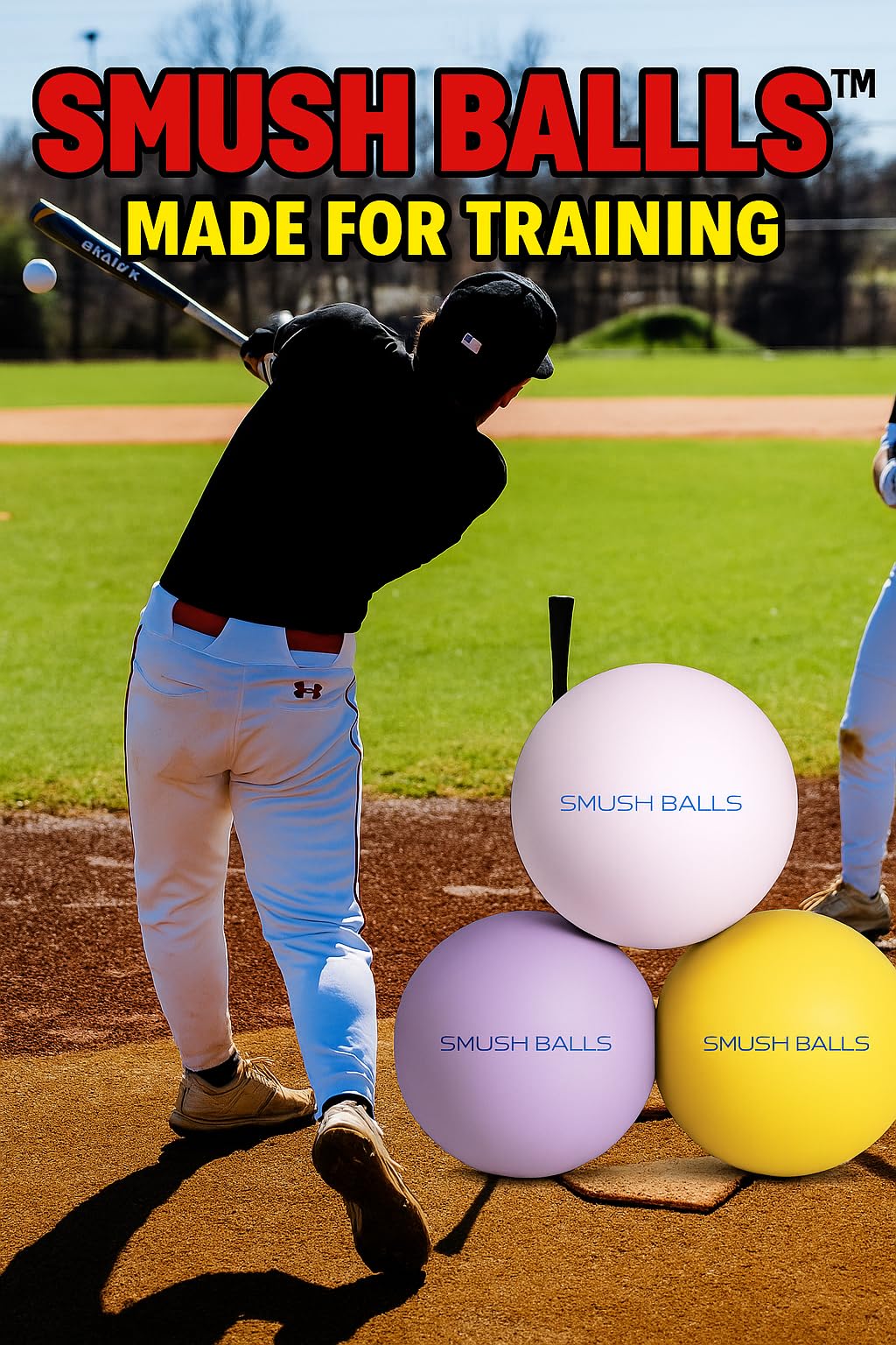 SMUSH BALLS Smushballs The Ultimate Anywhere Batting & Fielding Practice Foam Ball for Baseball/Softball Training (12 Balls)
