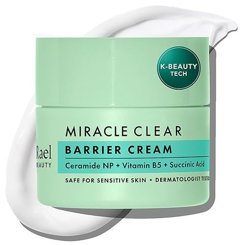 Rael Face Moisturizer, Miracle Clear Barrier Cream - Lightweight Moisturizer with Succinic Acid and Vitamin B5, Hydration, Korean Skin Care (1.8 oz)