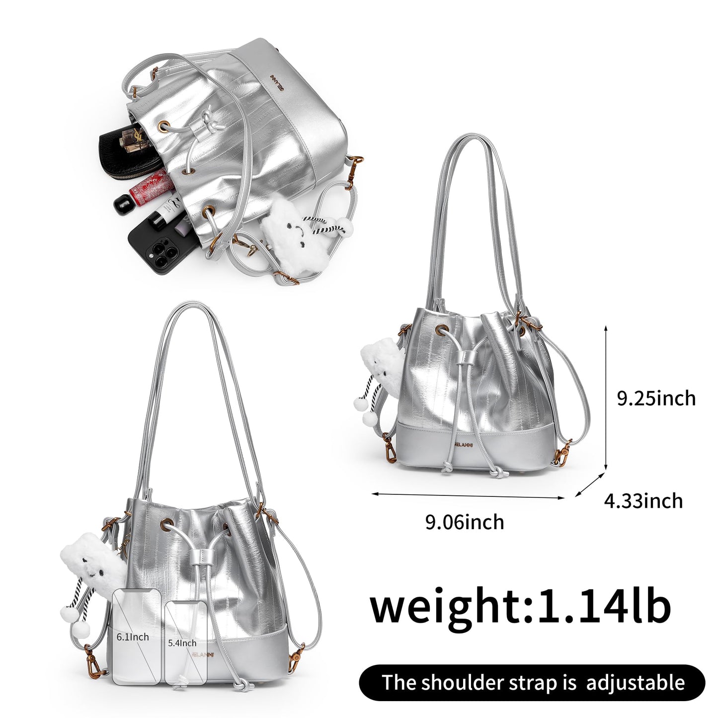 Hobo Bucket Bags for Women PU Leather Trendy Shoulder Purses Small Crossbody Bag 2025 Fashion Daily Convertible Backpack Purse with Adjustable Strap…