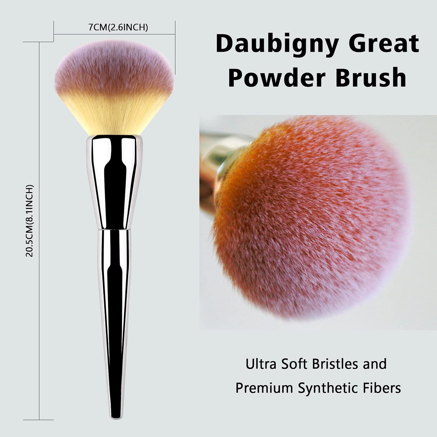 Foundation Brush,Daubigny Large Powder Brush Flat Arched Premium Durable Kabuki Makeup Brush Perfect For Blending Liquid,Cream and Flawless
