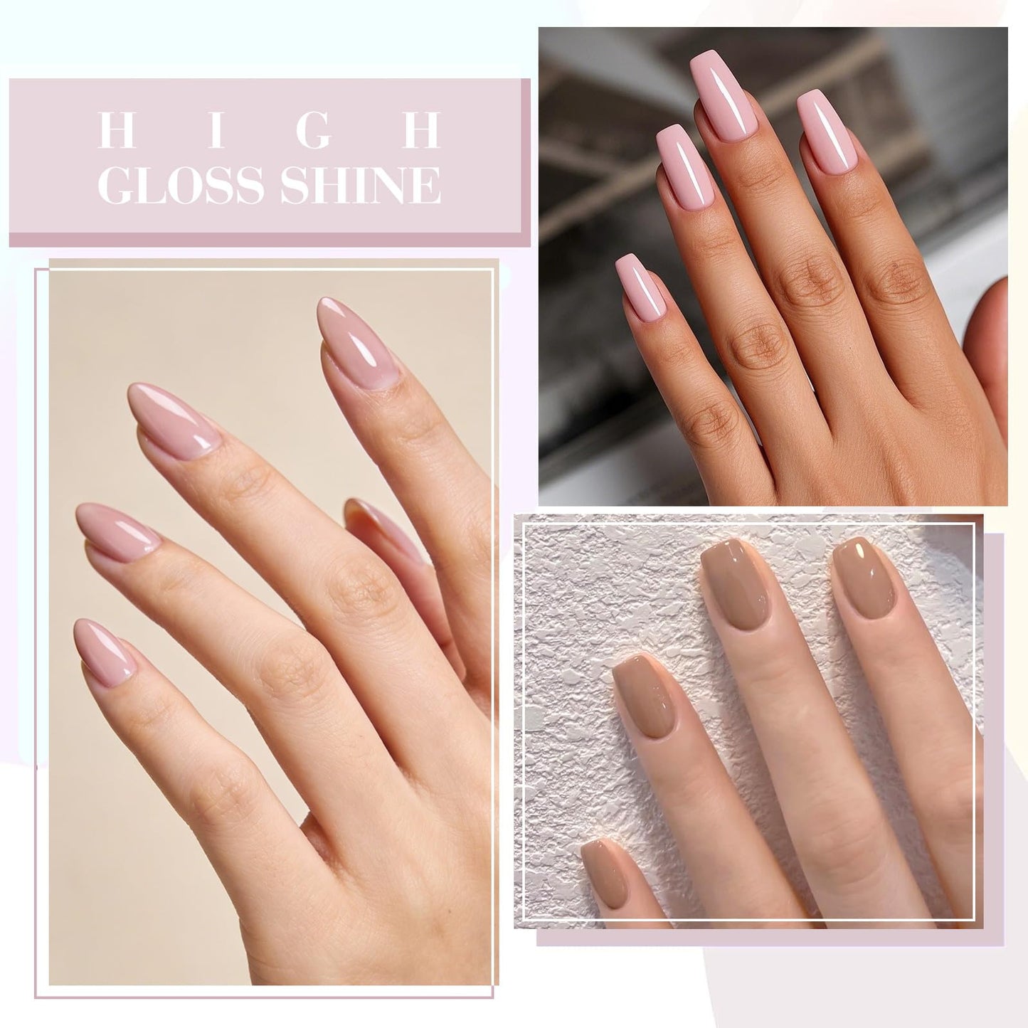 CANNI 6 Colors 9 ML Hema-Free Nude Pink Gel Nail Polish Set, Light Pink Nude Soft Pale Baby Pink Gel Polish Set, Soak Off LED Nail Manicure Kit DIY at Beauty and Personal Care CANNI