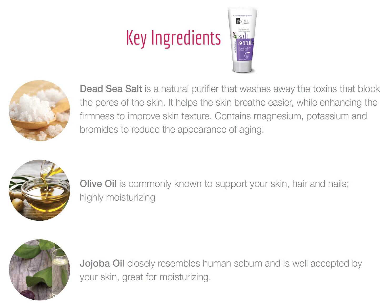 BV Spa by Bon Vital' Exfoliating Salt Scrub Glows, Lavender Rosemary Body Scrub to Repair Dry Skin, Exfoliant Made with Dead Sea Salt